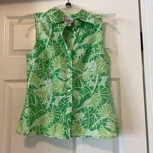 Lilly Pulitzer button down sleeveless top